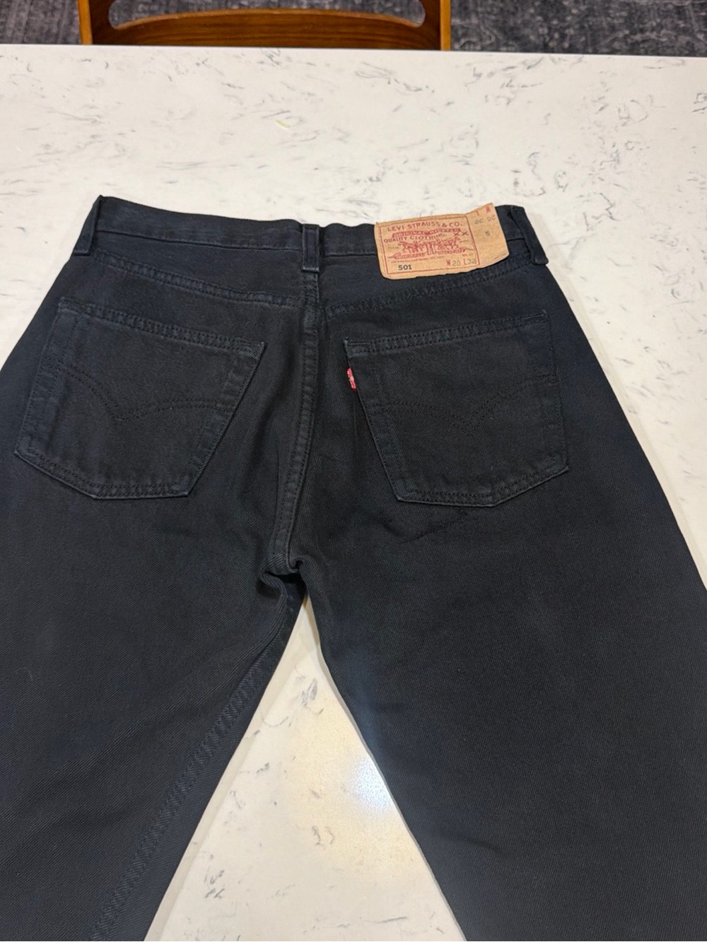 Levi's 501 1998 Black Button fly jeans w28 L32 *HEMMED TO 14” Y2K Vintage EURO